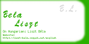 bela liszt business card