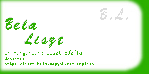 bela liszt business card